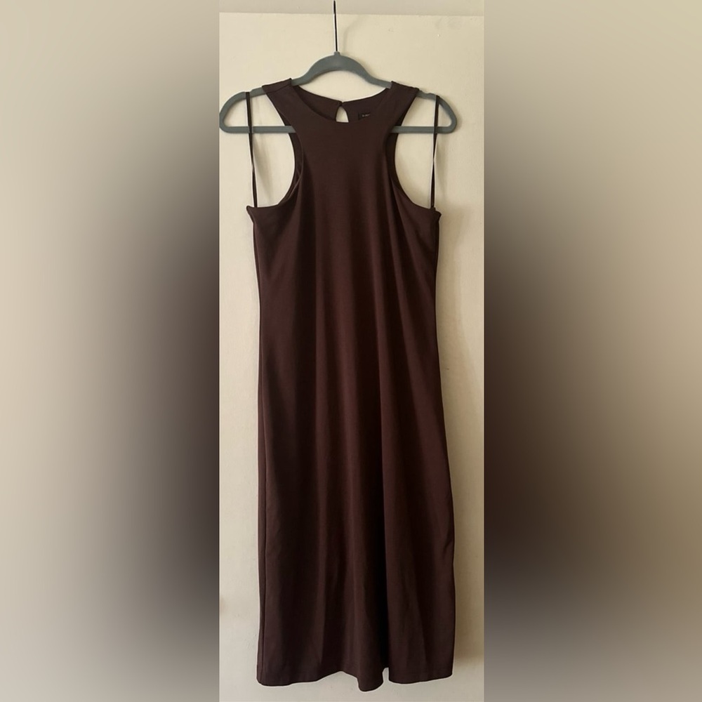 BANANA REPUBLIC BROWN HIGH-NECK KNIT KNEE-LENGTH DRESS SIZE SMALL